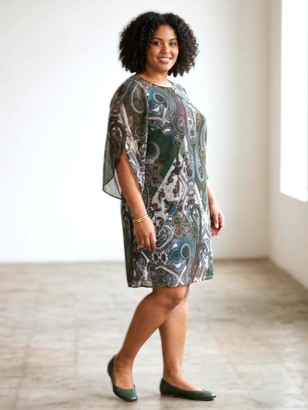 DB ESTABLISHED 1962 Paisley Print Chiffon Dress. Plus Size 22